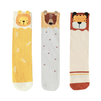 3-Pack Baby Kid Cartoon Knee High Stockings