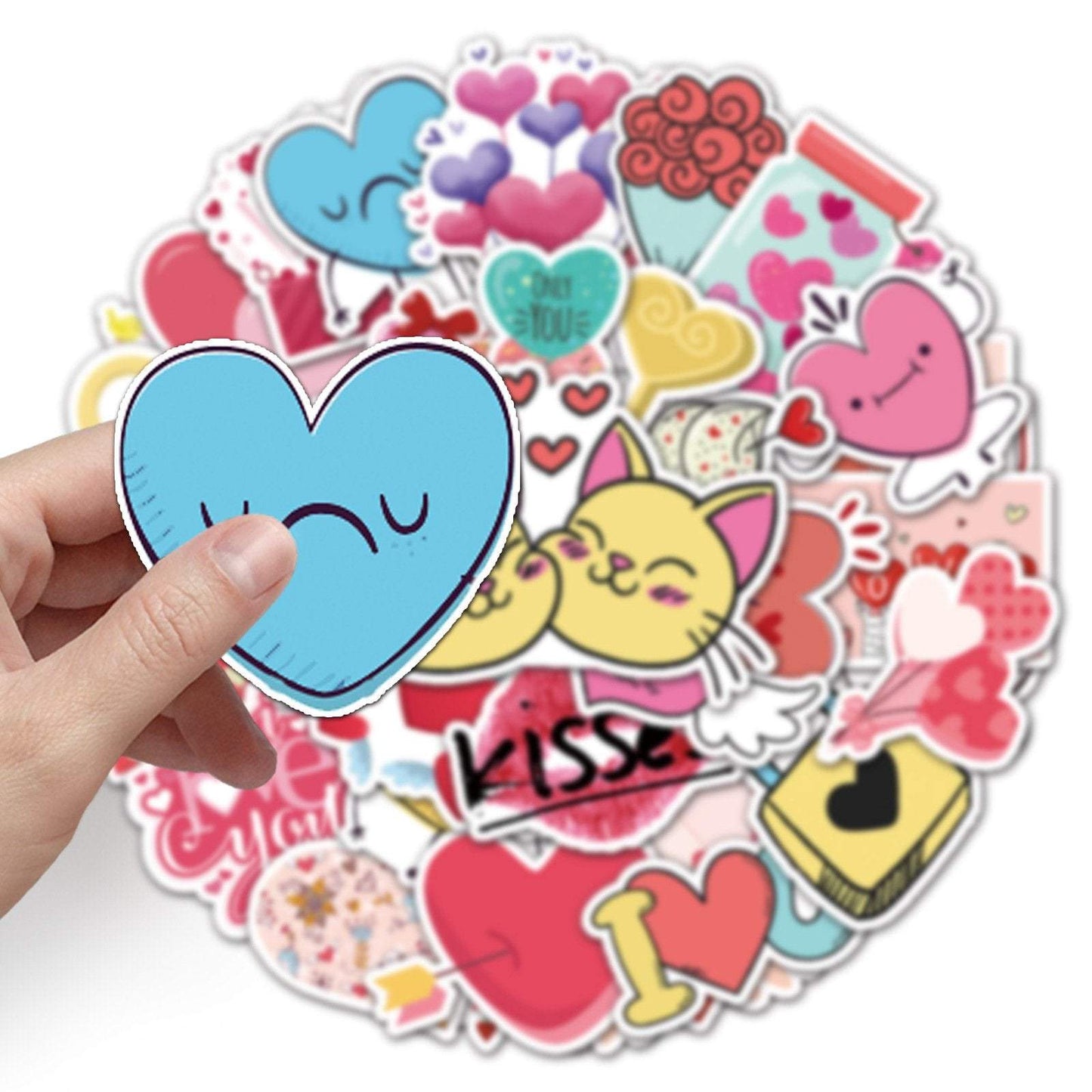 50pcs Valentine's Day Heart Stickers