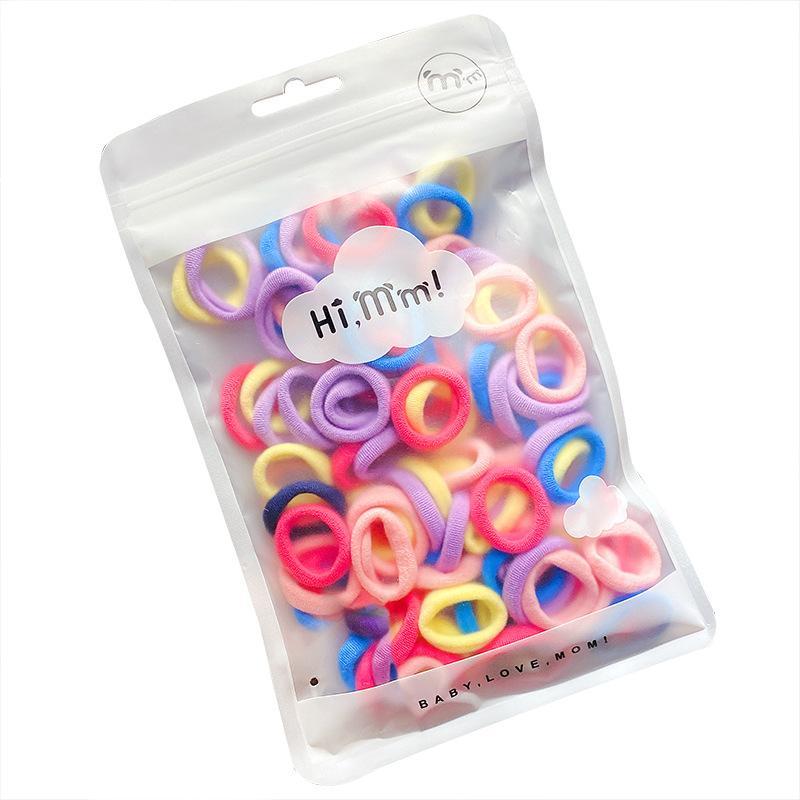 50 Children's Rubber Band Hair Band Head Rope Towel Ring Hair Accessories Female