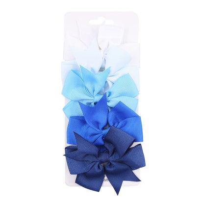 5pcs/set Baby's Headdress Bow Duckbill Clip Hairpin