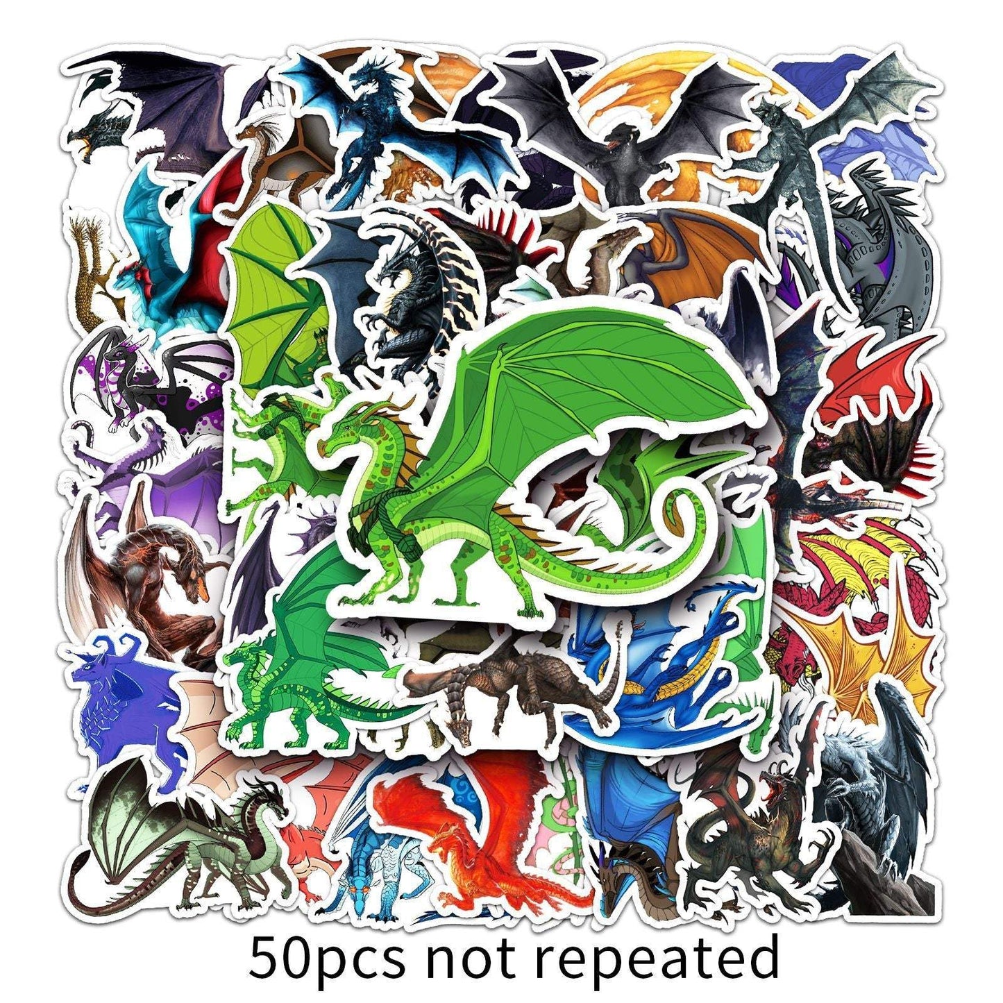 50pcs Non-repeating Dragon Waterproof Graffiti Stickers