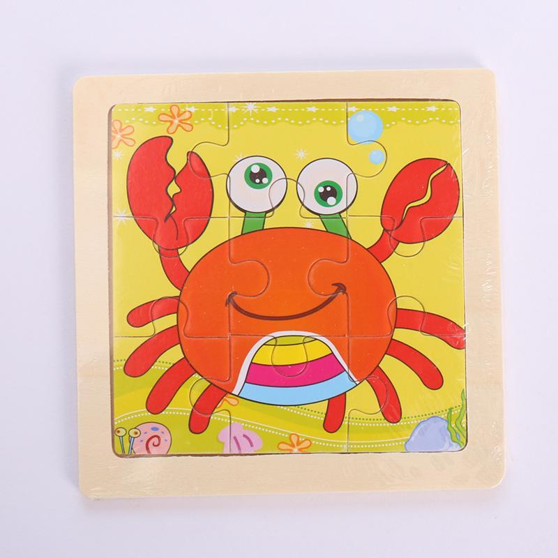 Wooden Children Cartoon Early Education Puzzle Toy