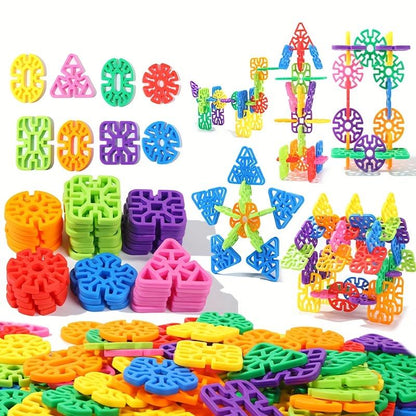 98pcs Snowflakes Building Blocks Fun DIY Assembly Puzzle