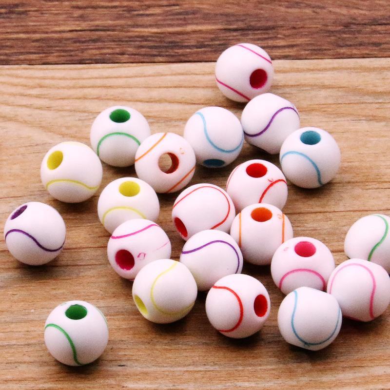 10 Pcs DIY Handmade Large Hole Beads,Basketball Football