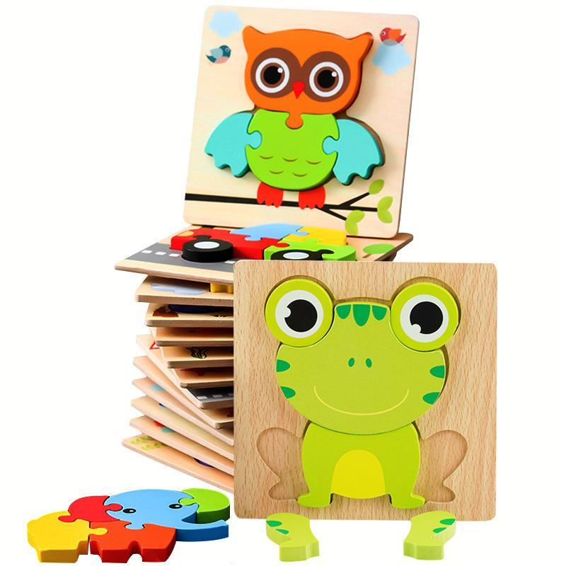 Wooden 3d Three-dimensional Buckle Jigsaw Puzzle for Children