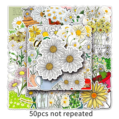 50 Waterproof Daisy Graffiti Stickers