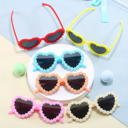 6pairs Sweet Lovely Flower Heart Frame Fashion Glasses Set