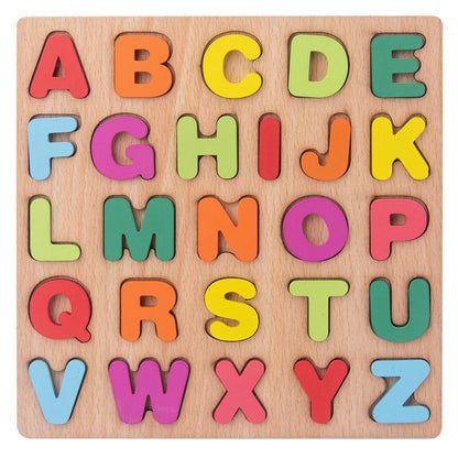 Wooden Numeric Alphabet Puzzle Toy