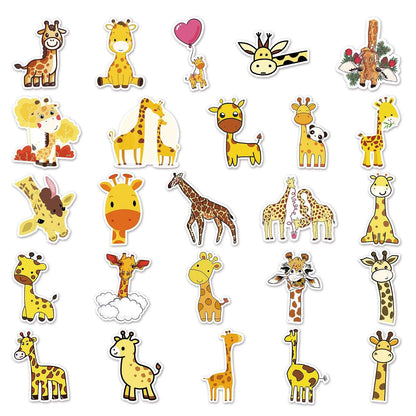 50pcs No-repeat Cartoon Giraffe Graffiti Stickers