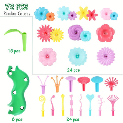 72pcs Flower Garden Building Set: STEM Educational Activity