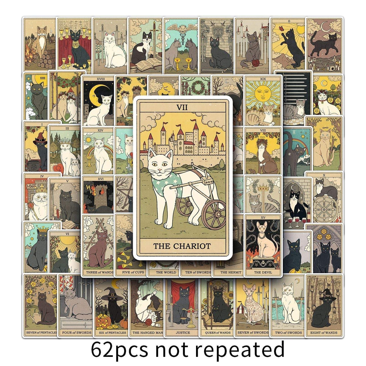 62pcs/set Tarot Graffiti Stickers