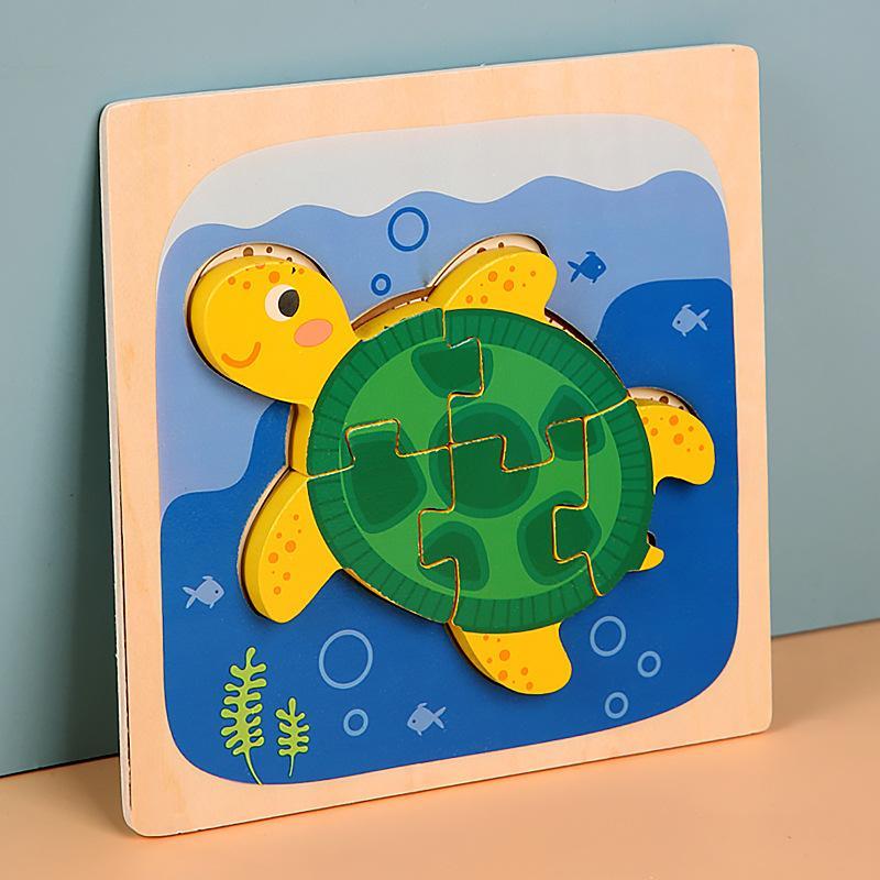 Wooden children cartoon three-dimensional jigsaw puzzle