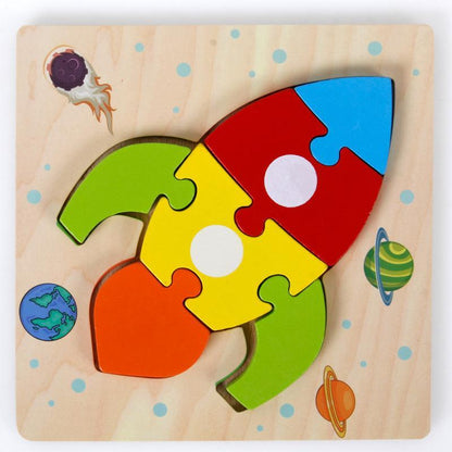 Wooden 3d Three-dimensional Buckle Jigsaw Puzzle for Children