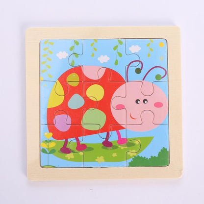 Wooden Children Cartoon Early Education Puzzle Toy