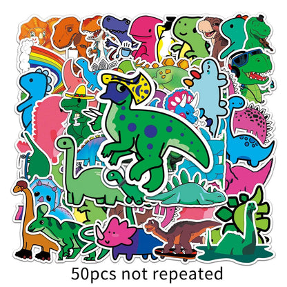 50 Cute Little Dinosaur Stickers Not Repeated