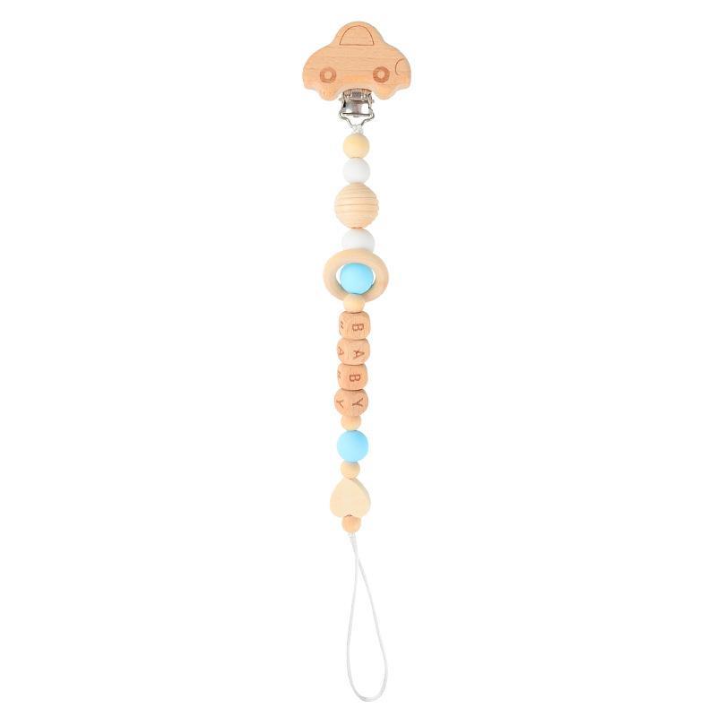 Animal-shaped Beech Pacifier Clip Teether Anti-drop Chain