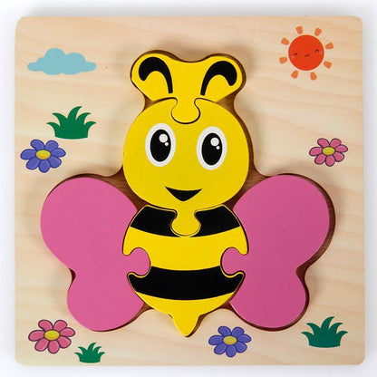 Wooden 3d Three-dimensional Buckle Jigsaw Puzzle for Children