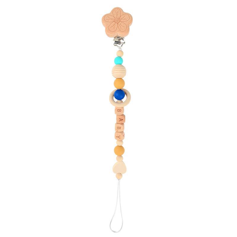 Animal-shaped Beech Pacifier Clip Teether Anti-drop Chain