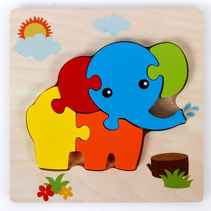 Wooden 3d Three-dimensional Buckle Jigsaw Puzzle for Children