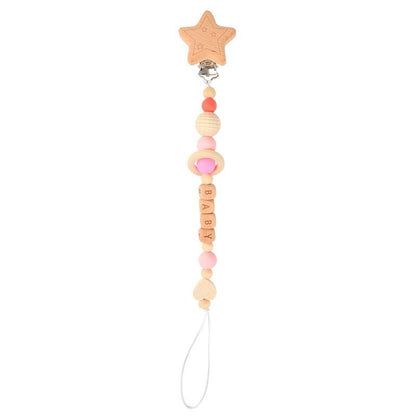 Animal-shaped Beech Pacifier Clip Teether Anti-drop Chain