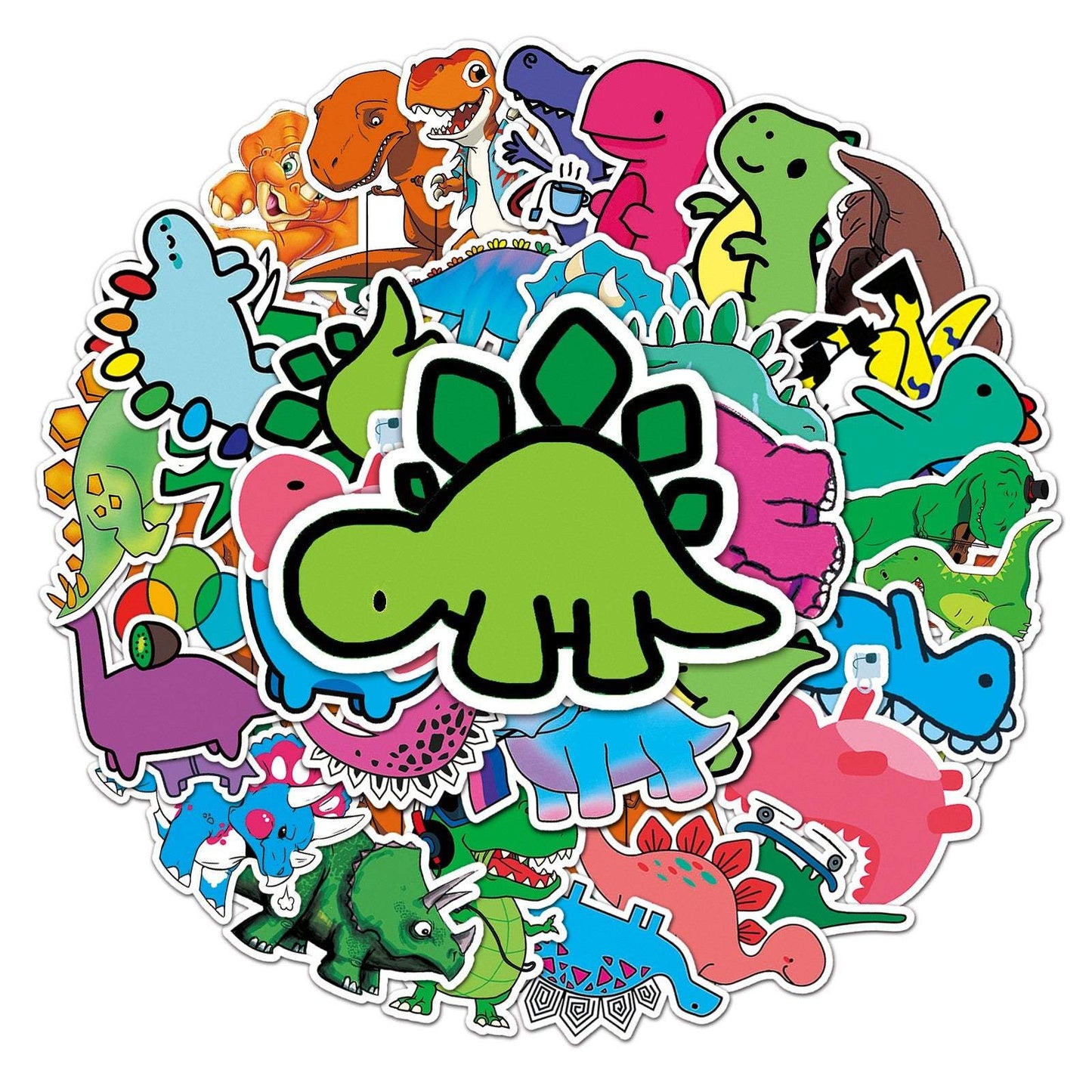 50 Cute Little Dinosaur Stickers Not Repeated