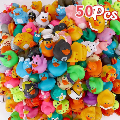 10/25/50pcs Colorful Rubber Ducks Toy Duckies For Kids And Toddlers, Bath Birthday Baby Showers Classroom, Summer Beach And Pool Activity, Children's Toy, Bathtub Swim Bathing Christmas Gifts easter gift