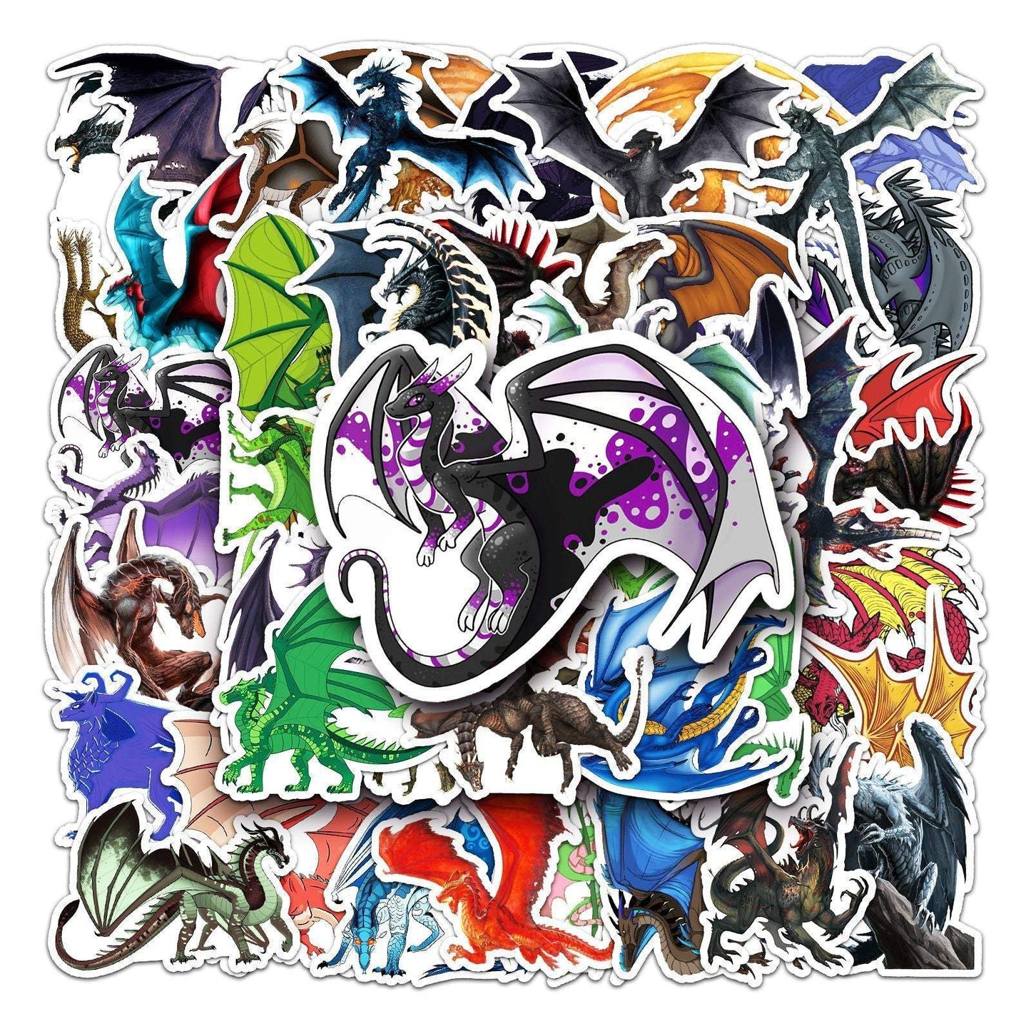 50pcs Non-repeating Dragon Waterproof Graffiti Stickers