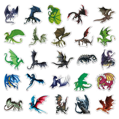 50pcs Non-repeating Dragon Waterproof Graffiti Stickers