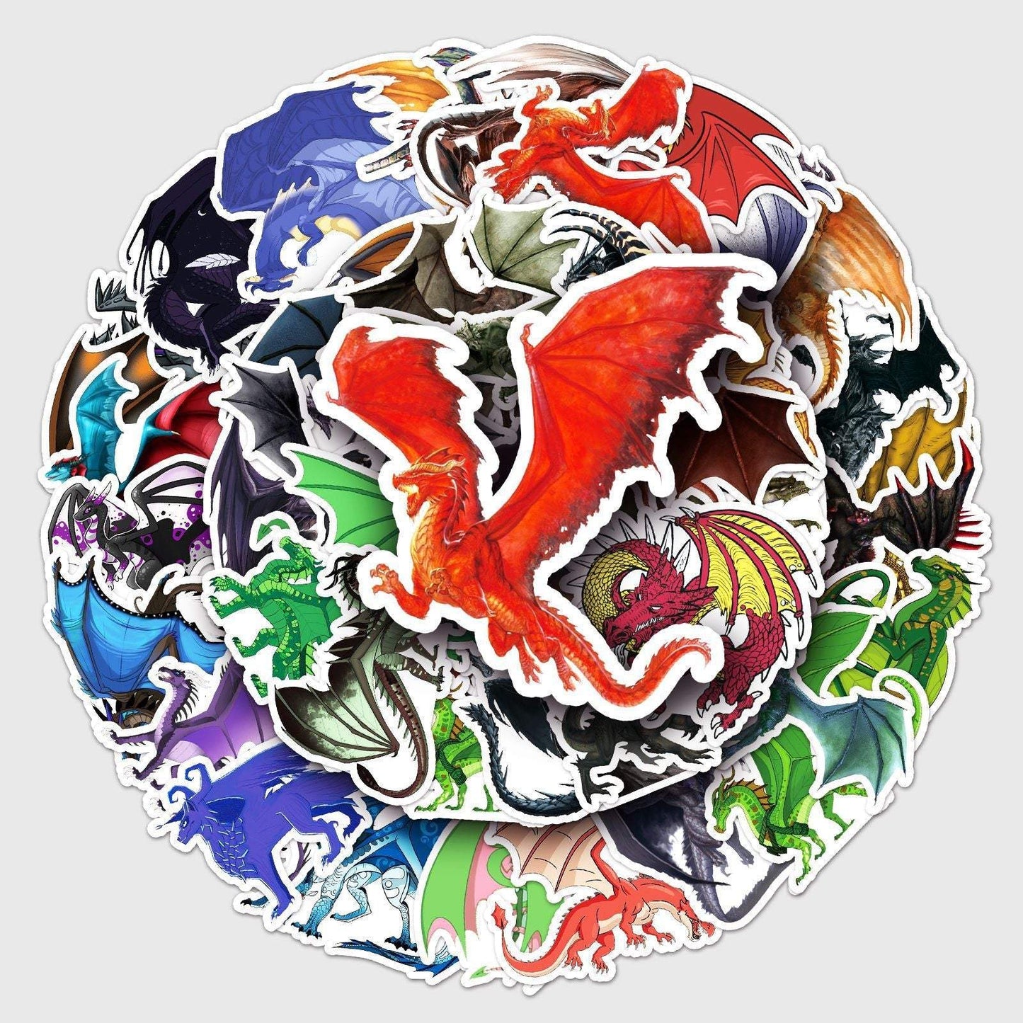 50pcs Non-repeating Dragon Waterproof Graffiti Stickers