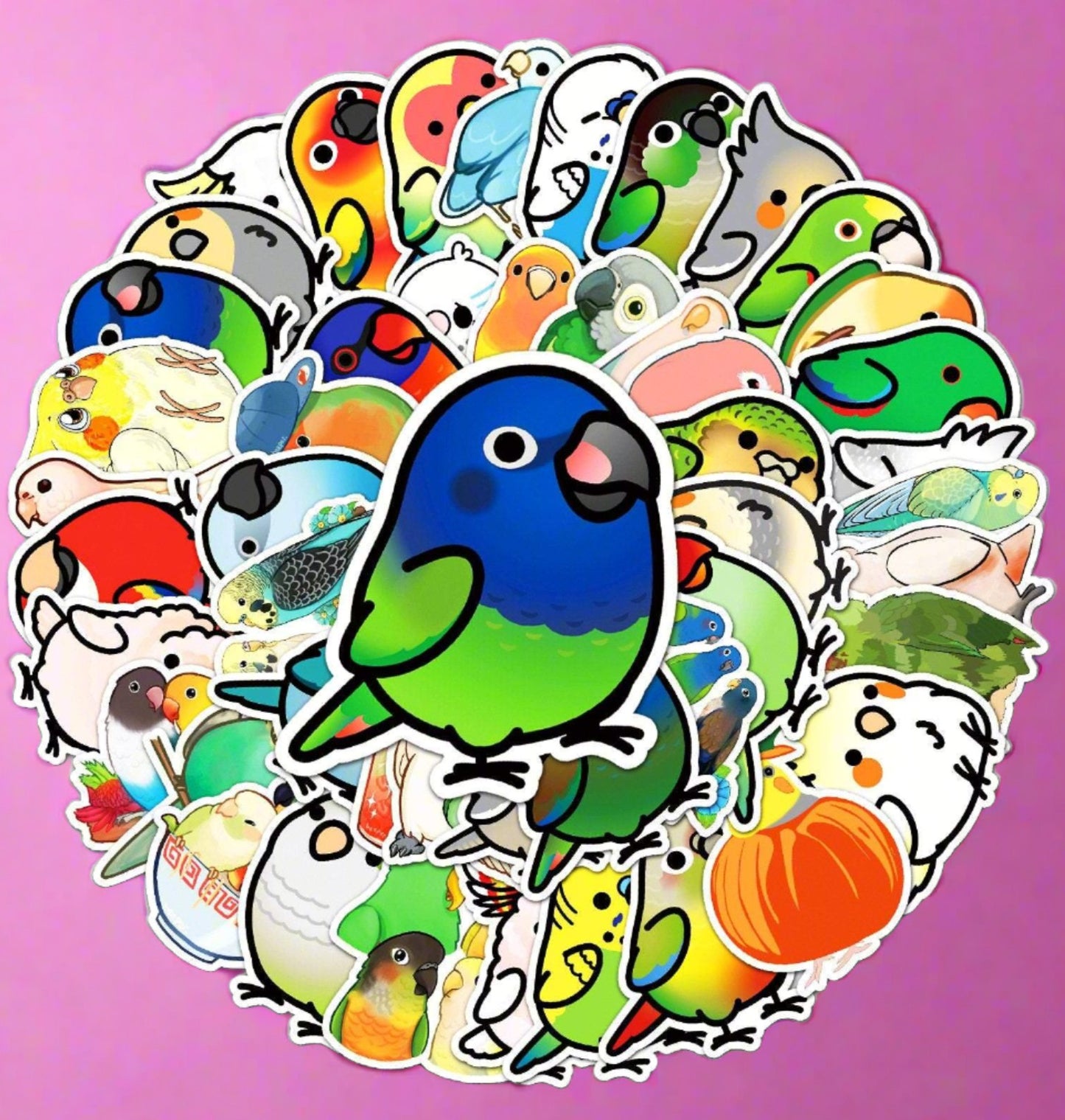 50pcs Non-repeating Parrot Waterproof Graffiti Stickers