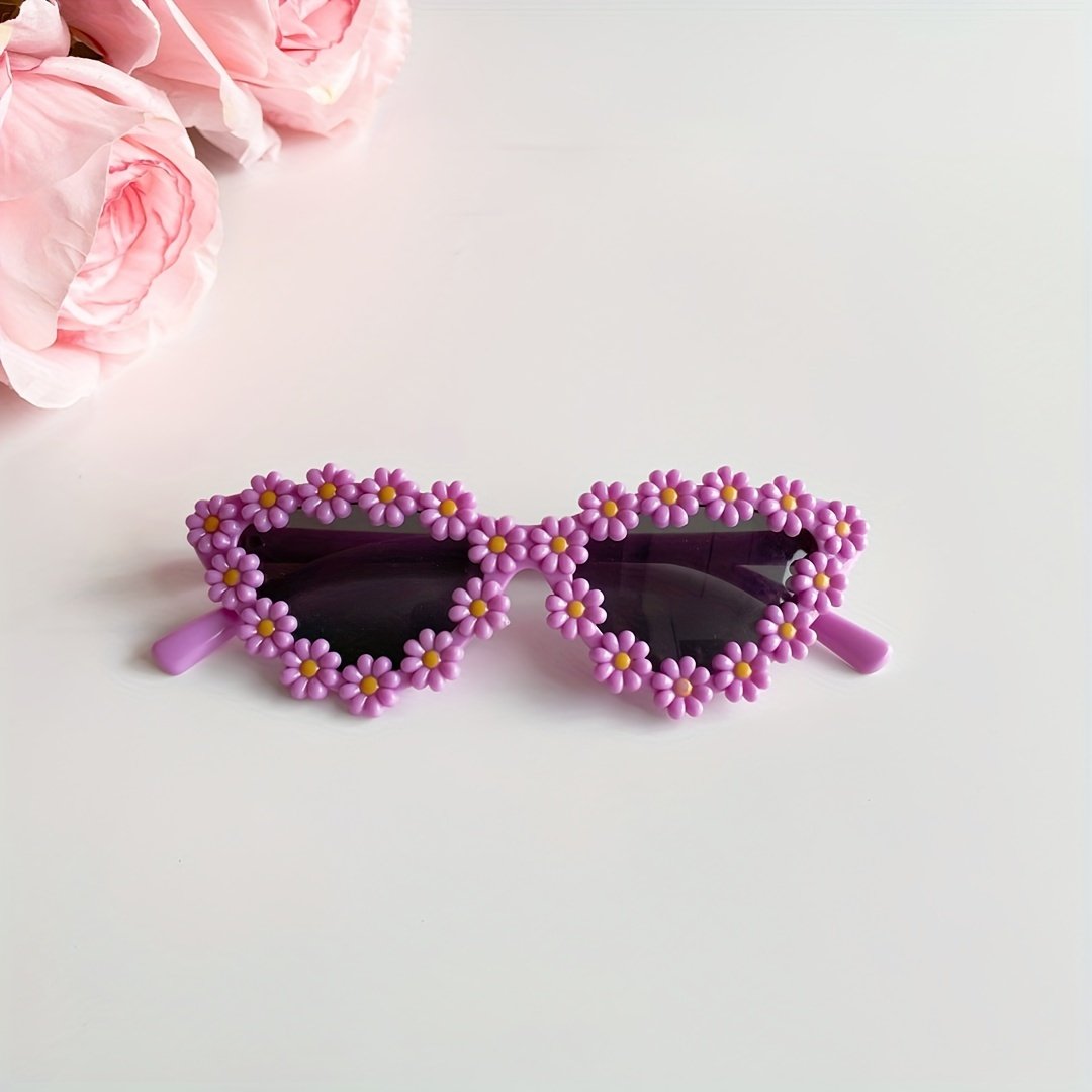 7pcs 7 Colors Flower Fashion Glasses Boys And Girls