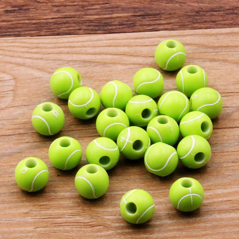 10 Pcs DIY Handmade Large Hole Beads,Basketball Football