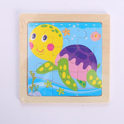 Wooden Children Cartoon Early Education Puzzle Toy