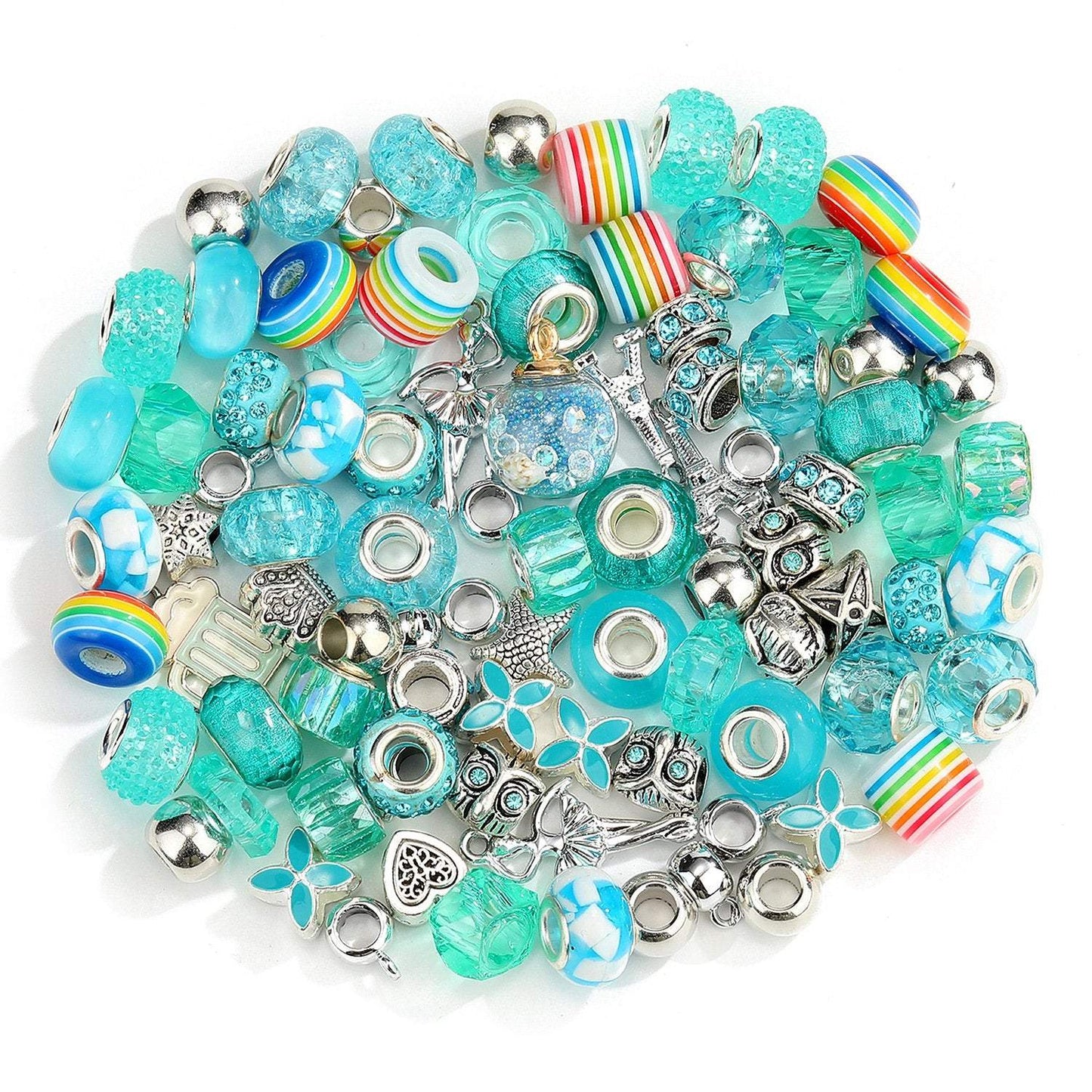 100/bag Acrylic Resin Rainbow Patch Macroporous Beads