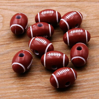 10 Pcs DIY Handmade Large Hole Beads,Basketball Football