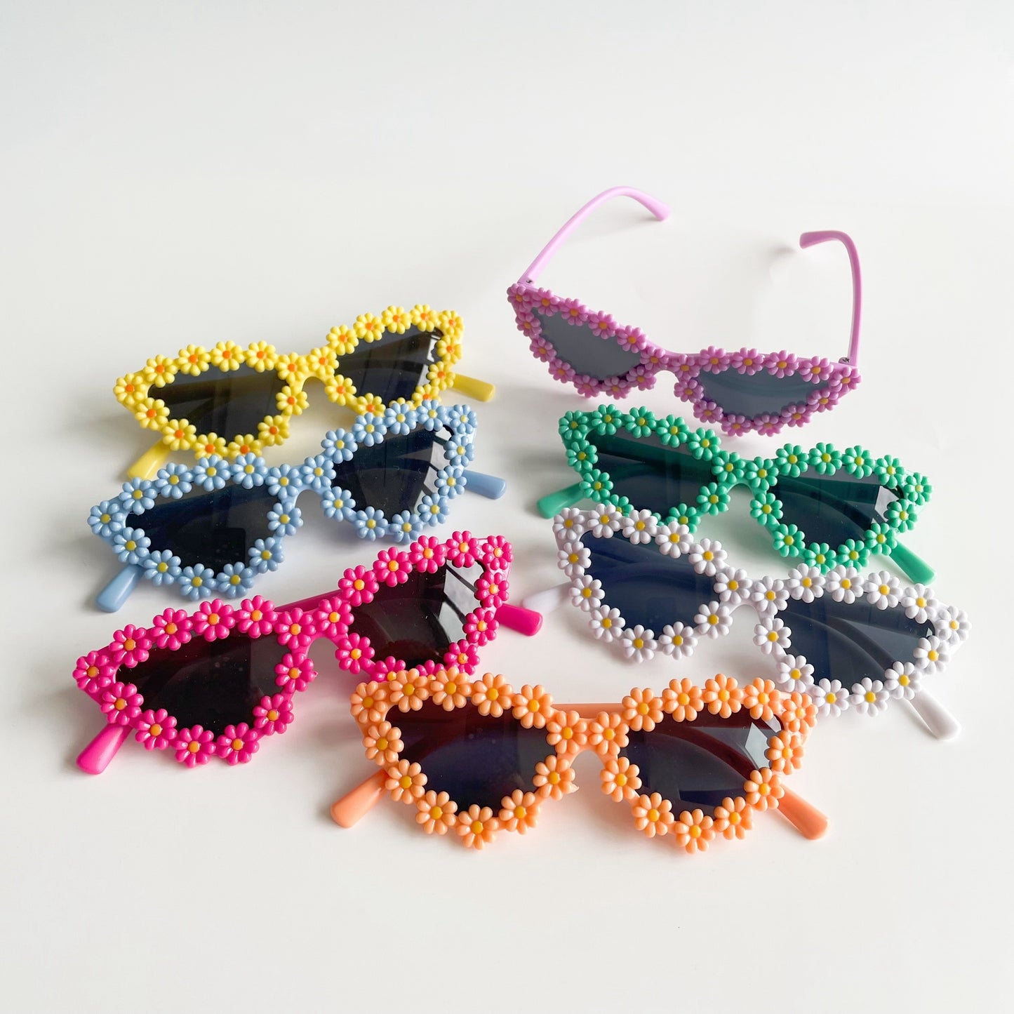 7pcs 7 Colors Flower Fashion Glasses Boys And Girls