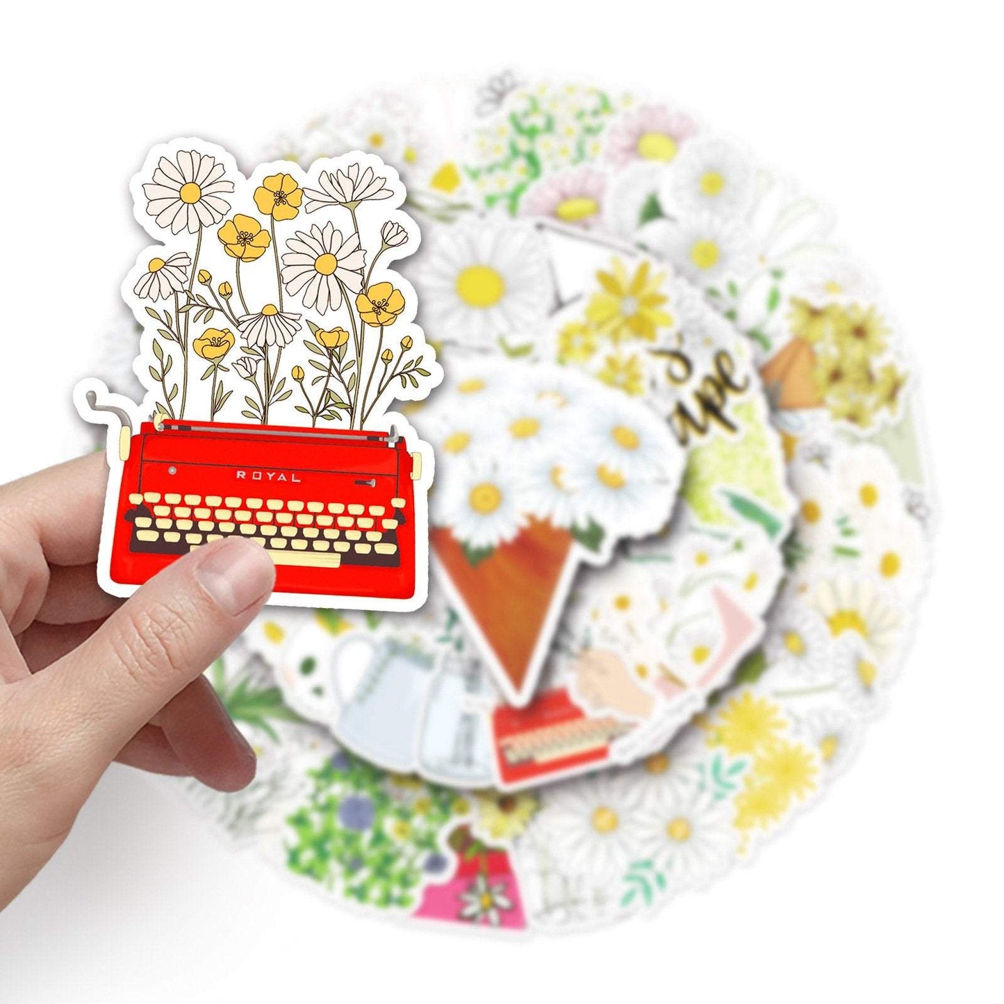 50 Waterproof Daisy Graffiti Stickers