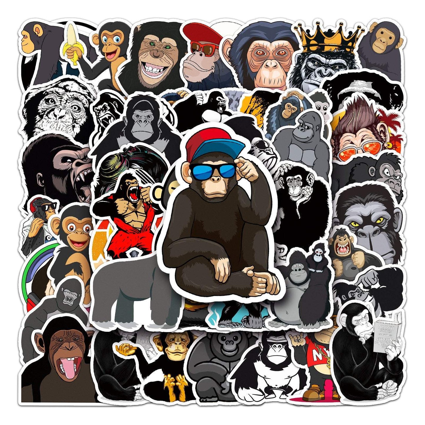 50 Non-repeating Orangutan Waterproof Graffiti Stickers