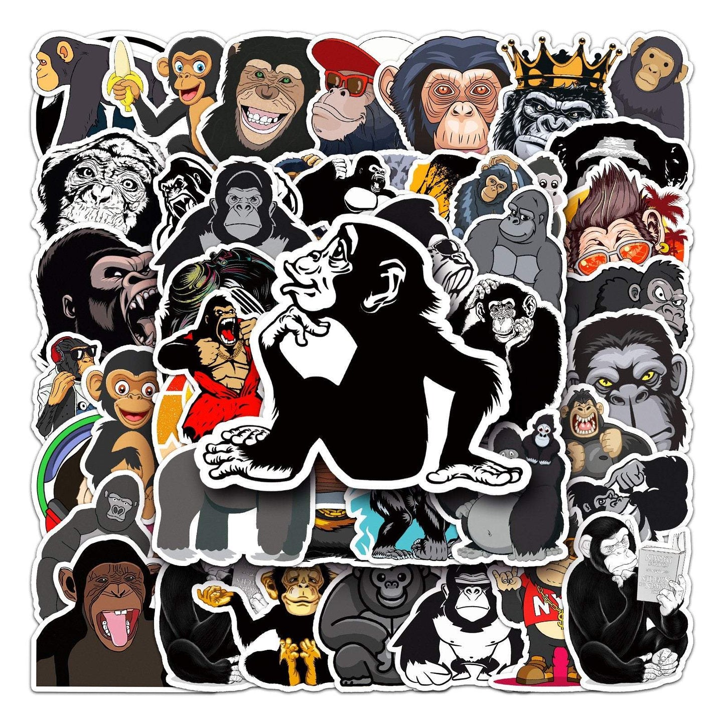 50 Non-repeating Orangutan Waterproof Graffiti Stickers