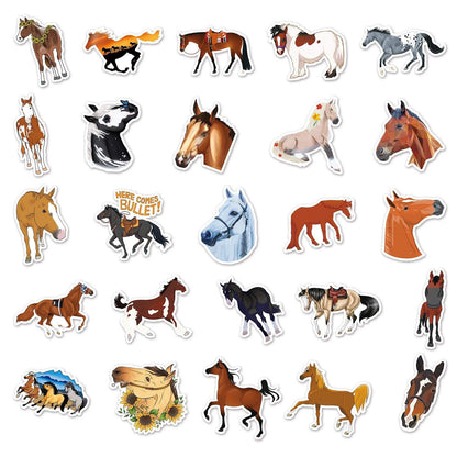 50pcs Non-repeating Horse Graffiti Stickers