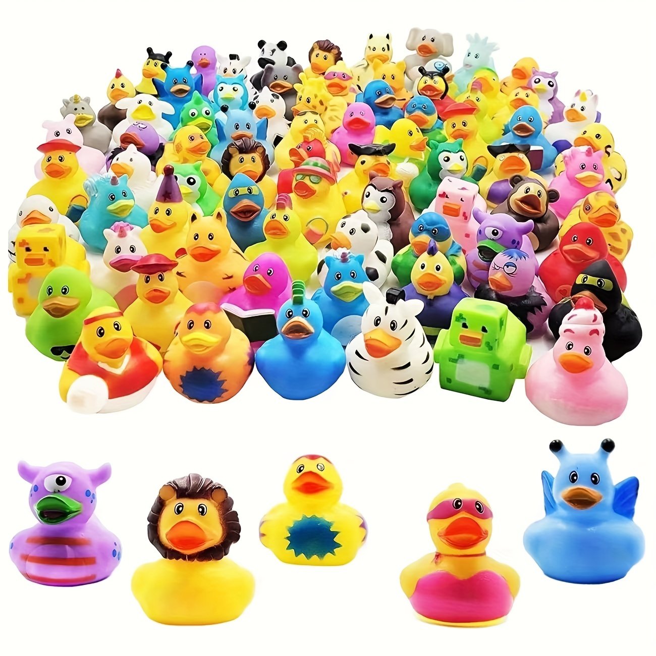 10/25/50pcs Colorful Rubber Ducks Toy Duckies For Kids And Toddlers, Bath Birthday Baby Showers Classroom, Summer Beach And Pool Activity, Children's Toy, Bathtub Swim Bathing Christmas Gifts easter gift