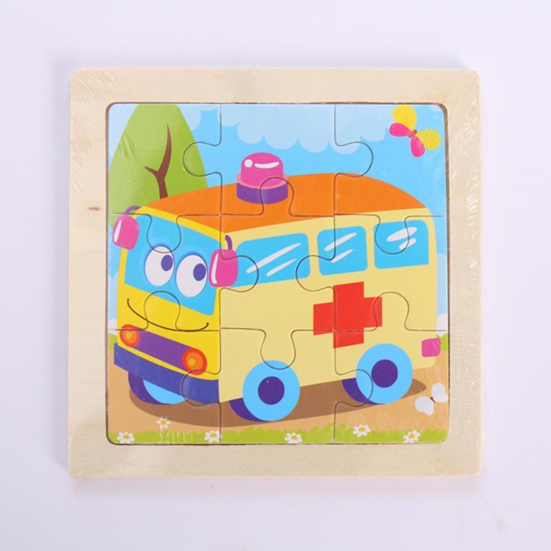 Wooden Children Cartoon Early Education Puzzle Toy