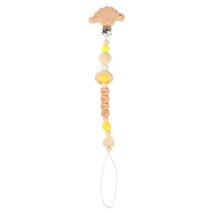 Animal-shaped Beech Pacifier Clip Teether Anti-drop Chain