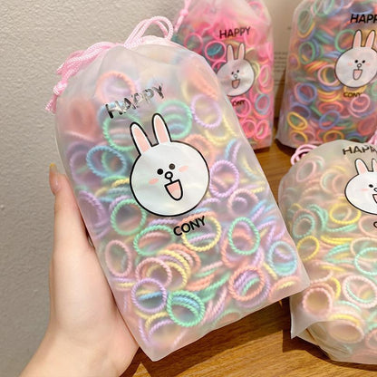 300 Pcs/bag Children's Rubber Band Hair Tie