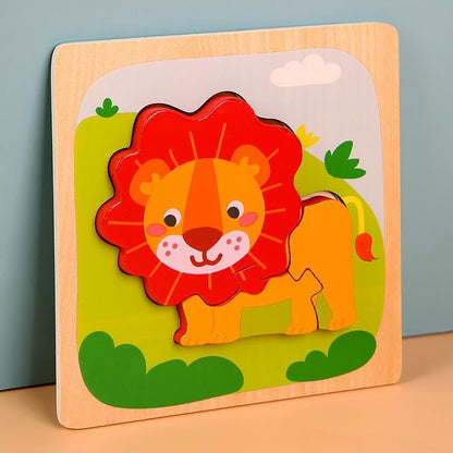 Wooden children cartoon three-dimensional jigsaw puzzle