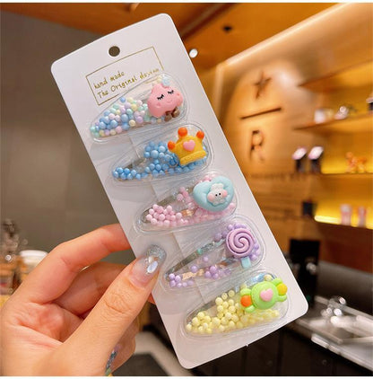 5pcs/set Children Quicksand Hairpin Little Girl Hair Clip