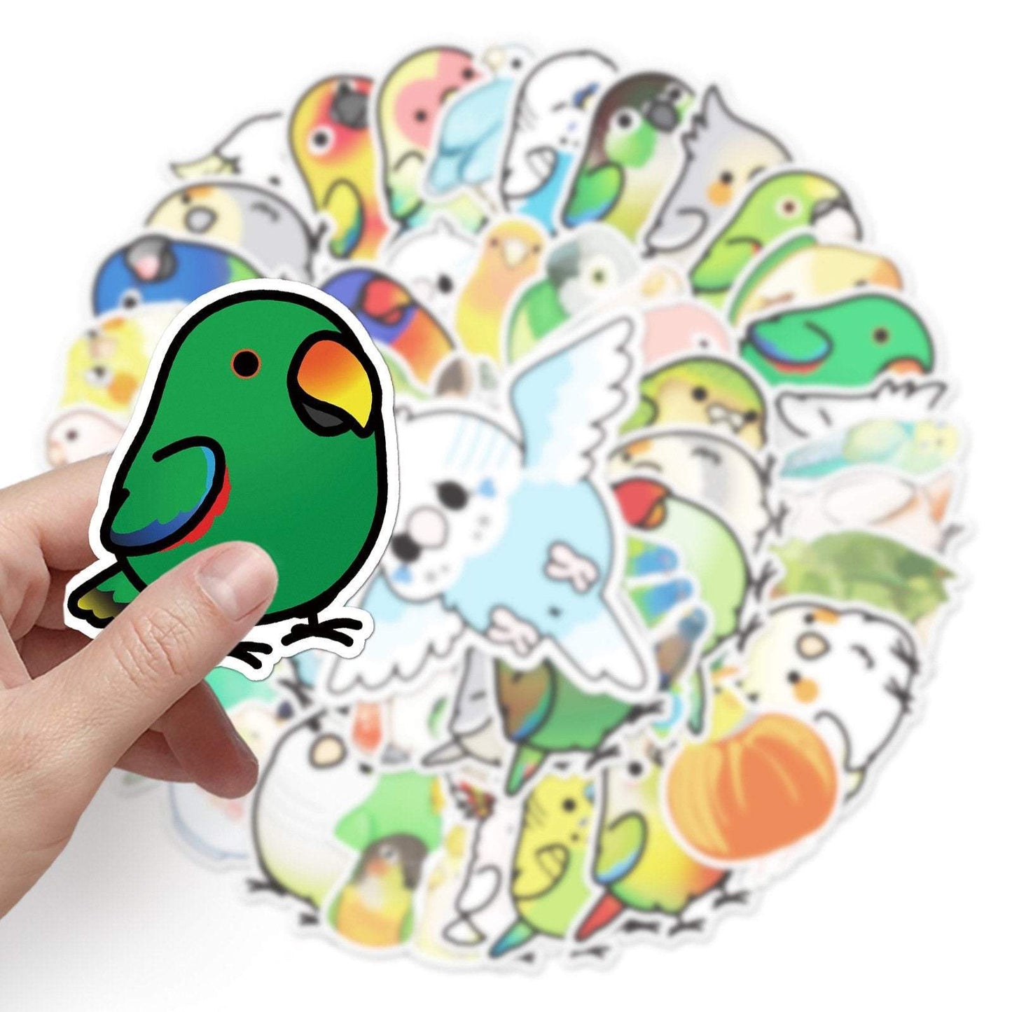 50pcs Non-repeating Parrot Waterproof Graffiti Stickers