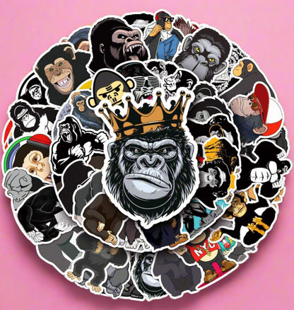 50 Non-repeating Orangutan Waterproof Graffiti Stickers