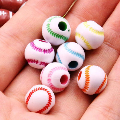 10 Pcs DIY Handmade Large Hole Beads,Basketball Football