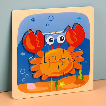 Wooden children cartoon three-dimensional jigsaw puzzle